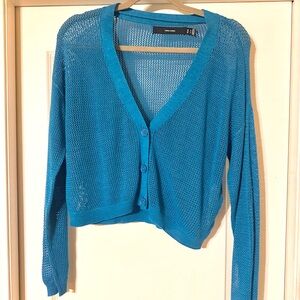 Vero Moda Blue Mesh Top